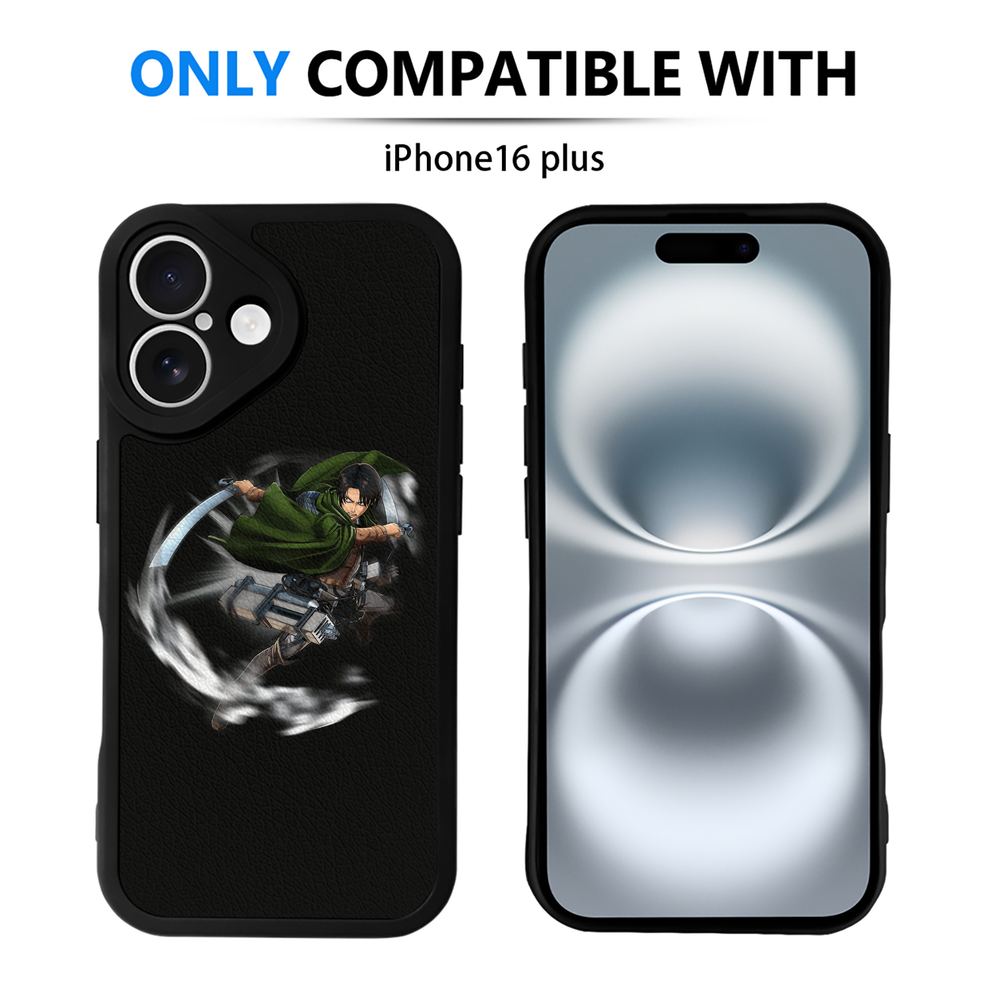 （画像用） 進撃の巨人 リヴァイ·アッカーマン Attack on Titan Levi Ackerman 【iPhone 16シリーズ対応】シリコンスマホケース（レザー調） 材質：シリコン